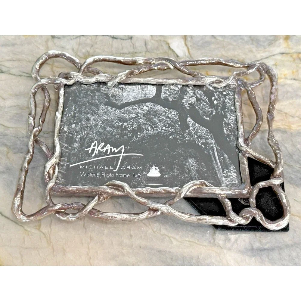 Michael Aram Wisteria 4x6 Photo Frame Silver Tone Vine Branch Sculpture New